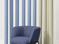 Poltrona BomBom 4 Legsin tessuto imbottito e gambe in acciaio di Infiniti