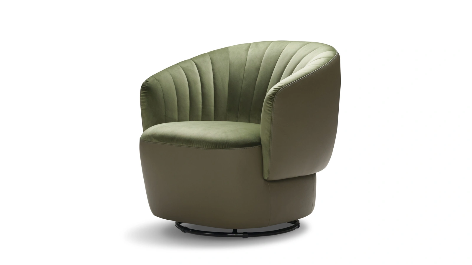 Poltroncina in pelle e tessuto Dotty Base Chiusa di Nicoletti Home