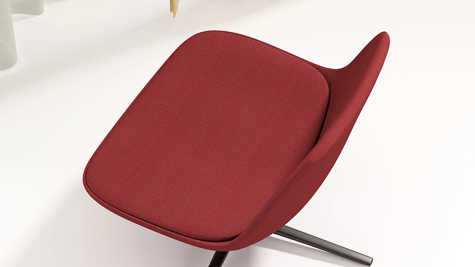 Poltroncina Pure Loop Lounge in tessuto imbottito con base a 4 razze in alluminio di Infiniti
