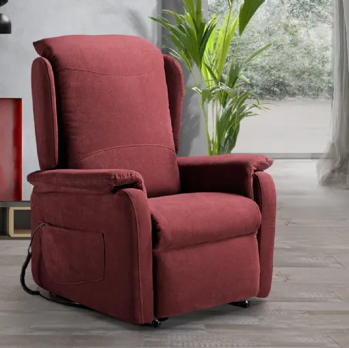 Poltrona relax con schienale poggiatesta e calamita regolabile Bianca di Vitarelax