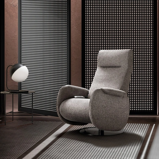 Poltrona reclinabile Fusion Relax in tessuto di Samoa