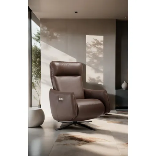 Poltrona relax in pelle Giannetta di Franco Ferri