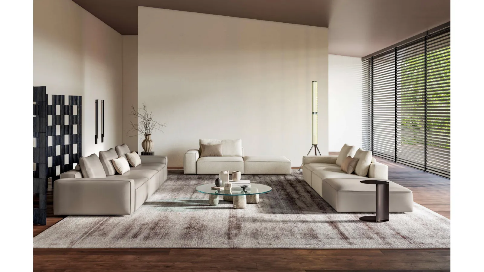 Salotto lineare in tessuto Adam di Le Comfort