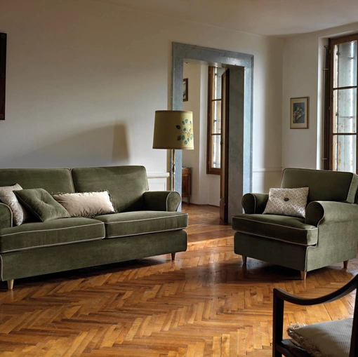 Salotto lineare in tessuto Atena di Samoa