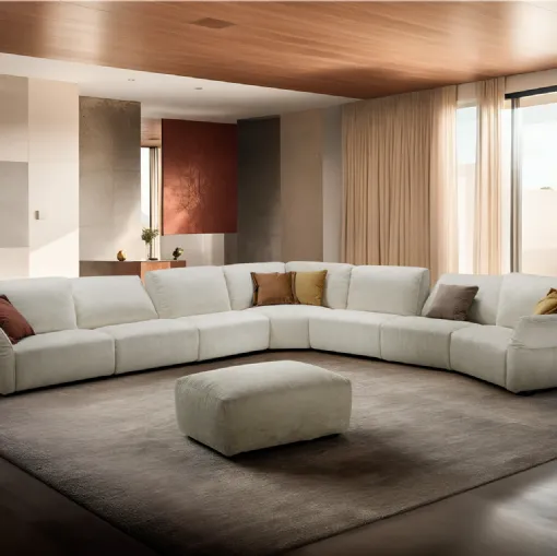 Divano angolare in tessuto Carrera di Franco Ferri