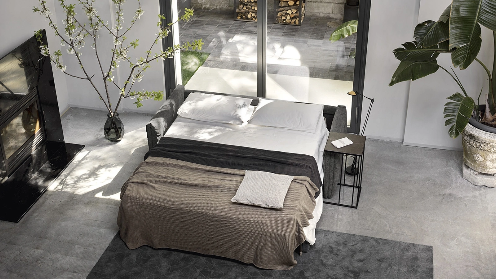 Divano Letto in tessuto Darwin di Calligaris