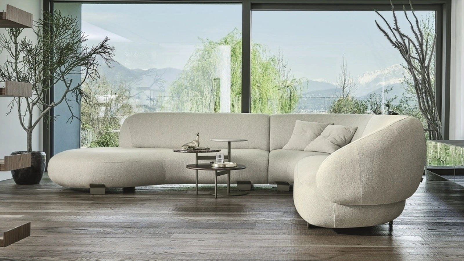 Divano in tessuto con penisola Pacific di Ditre Italia