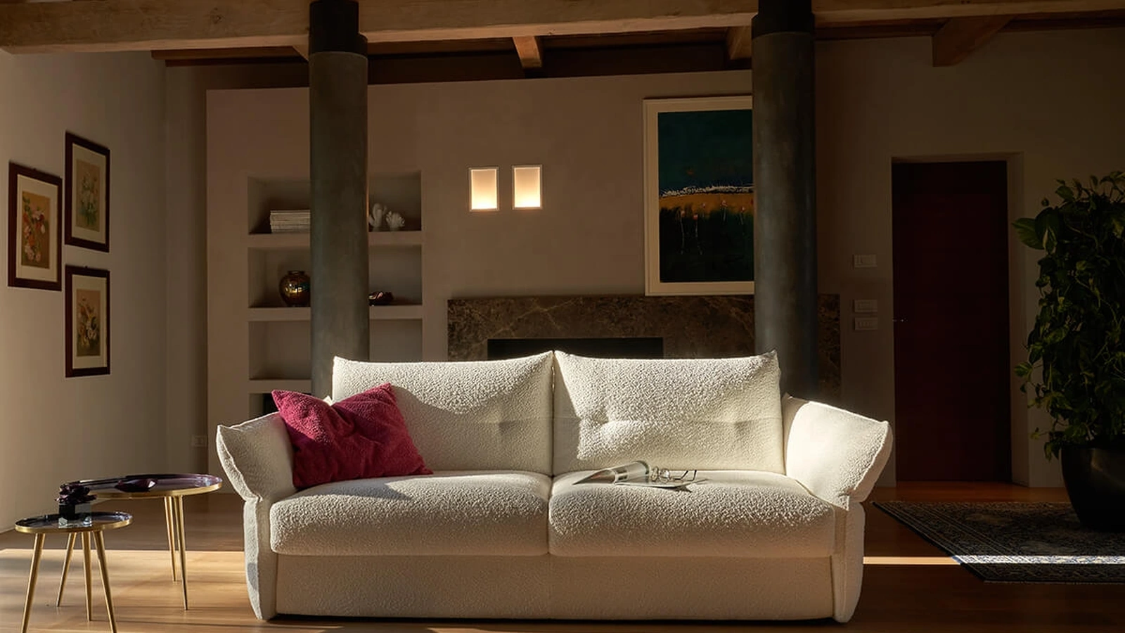 Divano Letto lineare in tessuto Dobble di Vitarelax