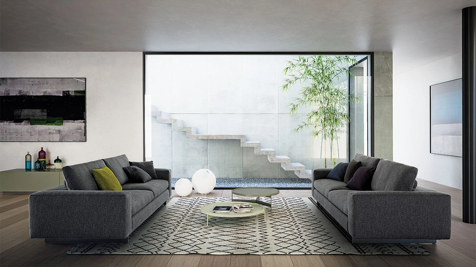 Salotto Duo in tessuto imbottito di Pianca