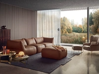 Divano in pelle imbottito Eden di Pianca