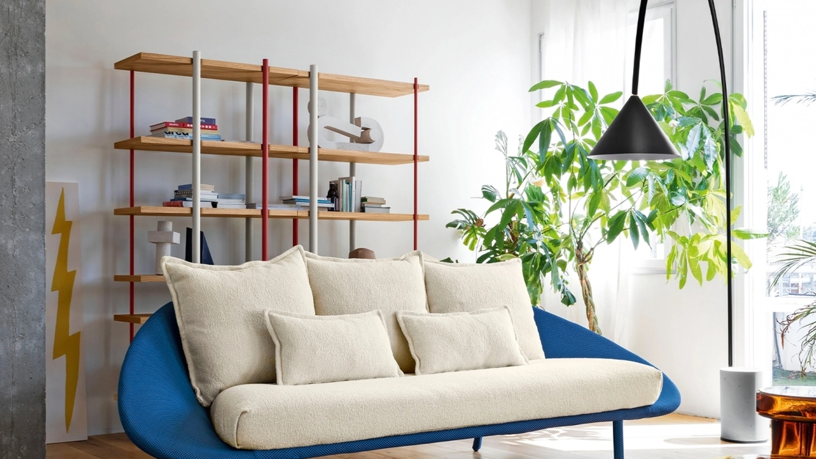 Divano lineare Lem Sofa in tessuto imbottito di Miniforms