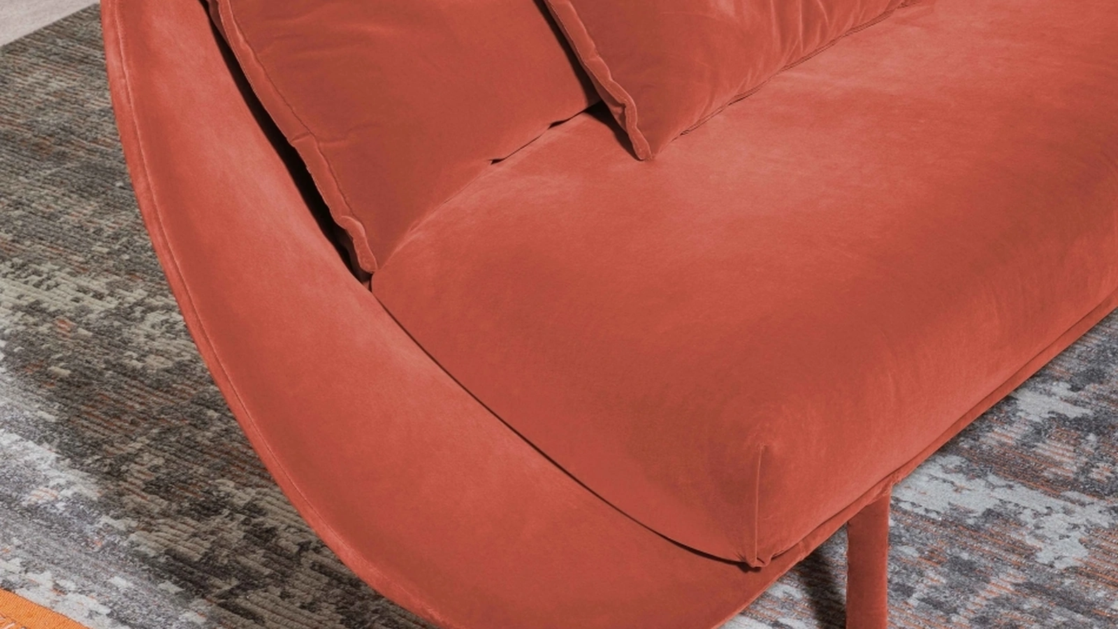 Divano lineare Lem Sofa in velluto imbottito di Miniforms