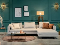 Divano in tessuto con penisola Metropolis di Tonin Casa