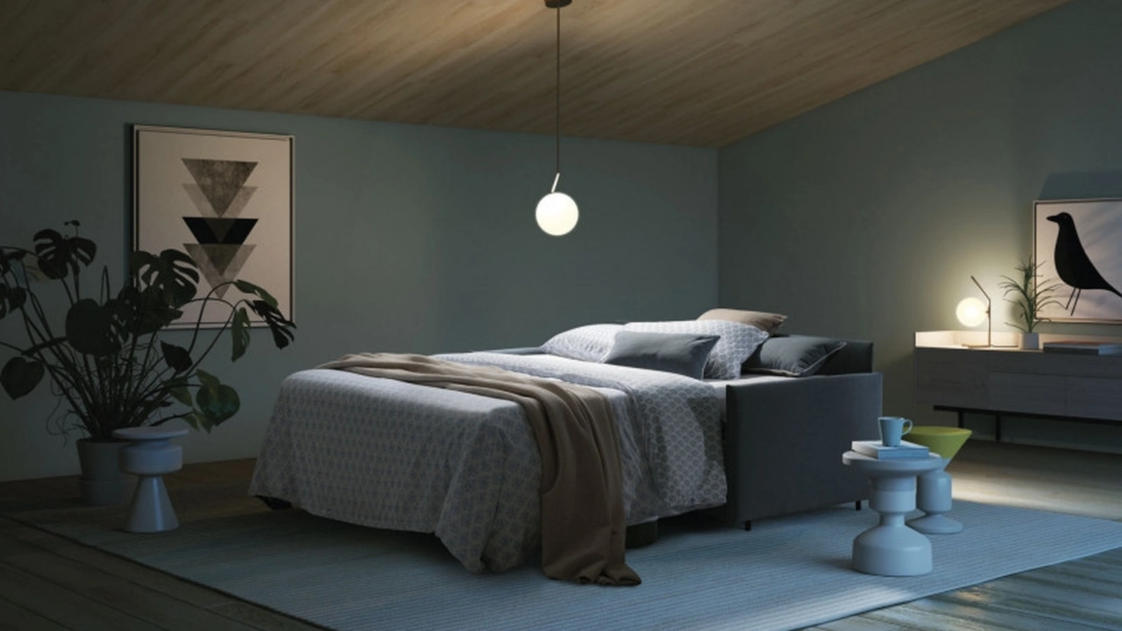 Divano Letto matrimoniale lineare Naxos di Le Comfort