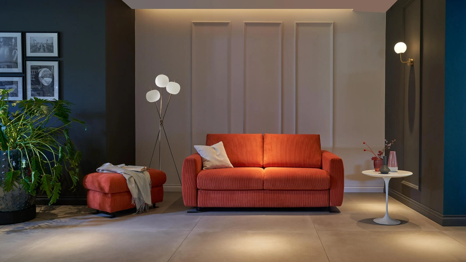 Divano Letto lineare in tessuto Perla di Vitarelax