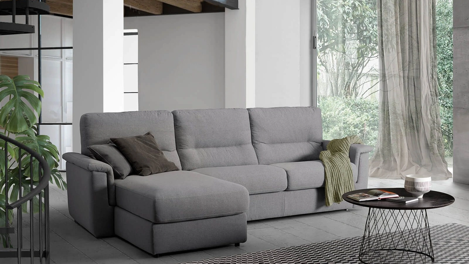 Divano Letto relax in tessuto con penisola Relaxo di Vitarelax