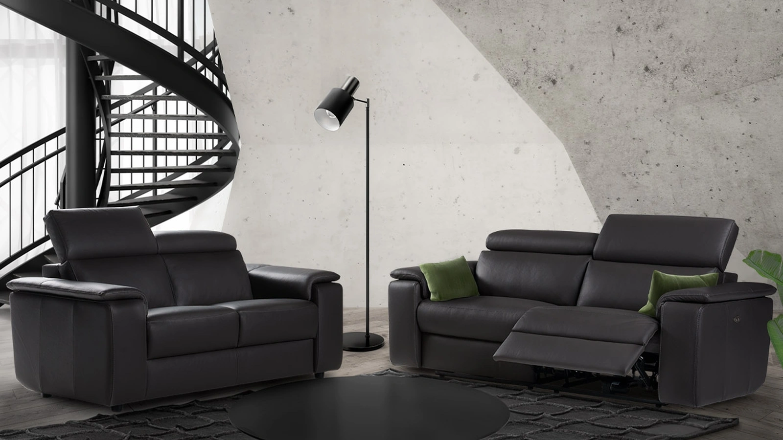 Salotto relax in pelle Seattle di Nicoletti Home