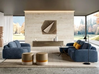 Salotto in tessuto Susa con penisola e lineare di Le Comfort