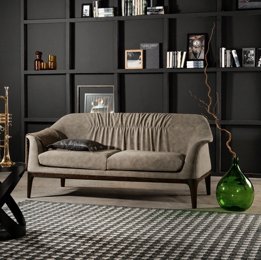 Divano lineare in pelle Tiffany di Tonin Casa