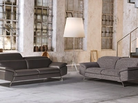 Salotto Zuma in pelle e tessuto di Nicoletti Home