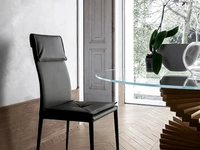 Sedia Adria con rivestimento in pelle di Tonin Casa