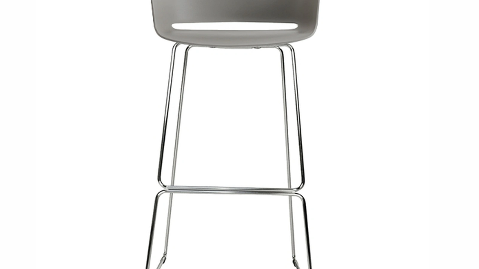 Sgabello Babila SG in polipropilene e metallo con schienale basso di Sedie Brianza