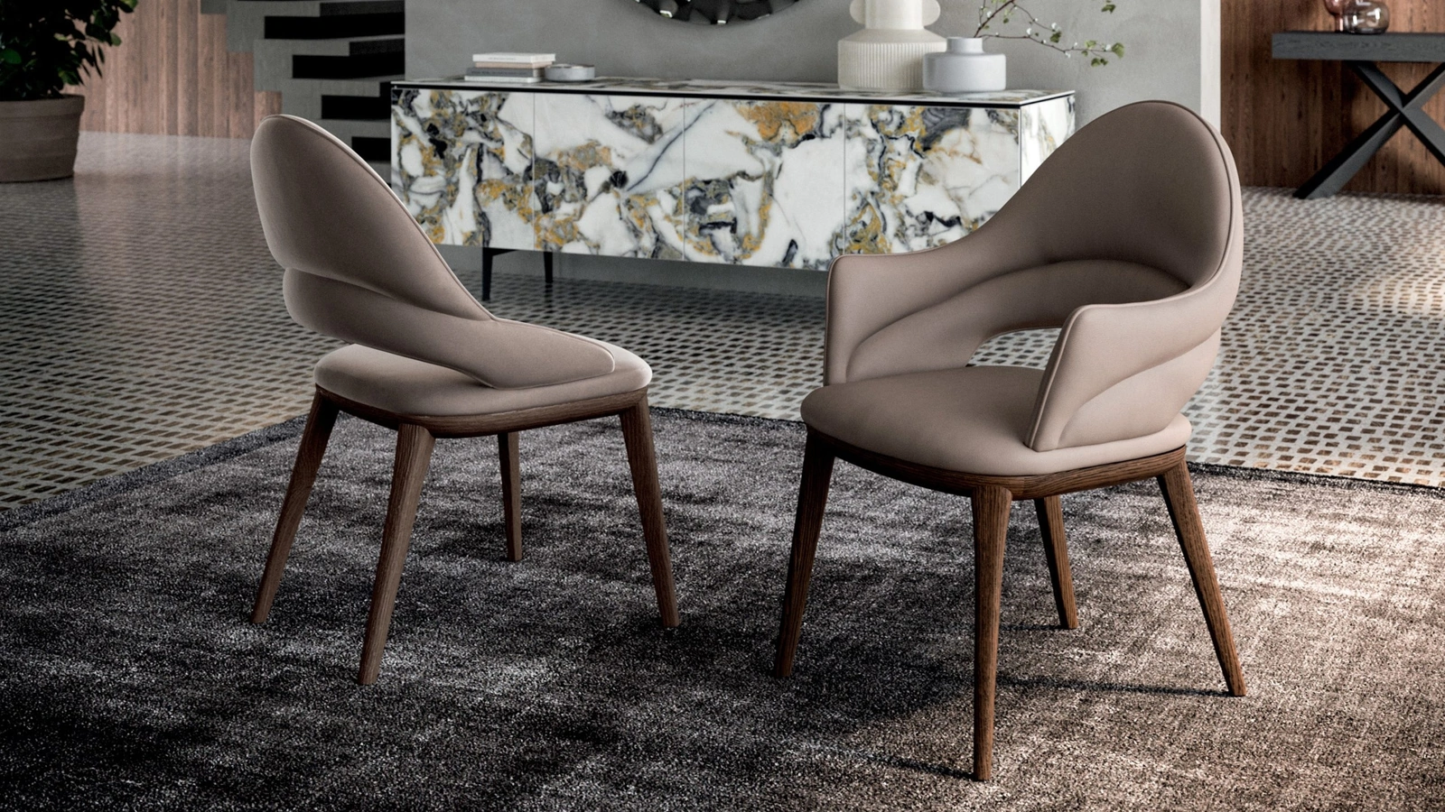 Sedia con o senza braccioli Baia di Ozzio