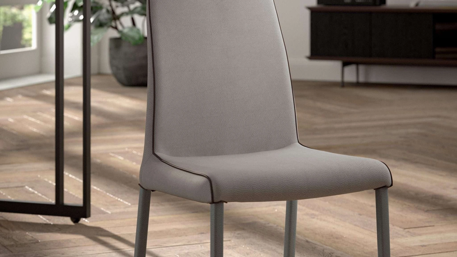 Sedia in pelle Blitz di Ozzio