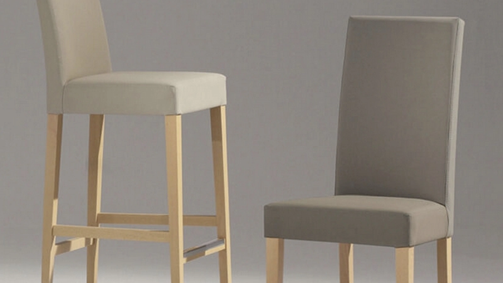 Sedia Candy senza braccioli in tessuto con gambe in legno di Sedie Brianza