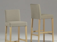 Sgabello Candy SG in tessuto imbottito con gambe in legno di Sedie Brianza