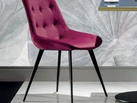 Sedia Carnaby Custom in velluto antimacchia imbottito e trapuntato di La Seggiola