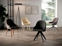 Sedia Demetra in pelle o tessuto di Ozzio