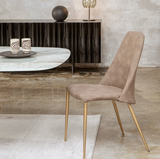 Sedia in pelle scamosciata Elmo di Tonin Casa