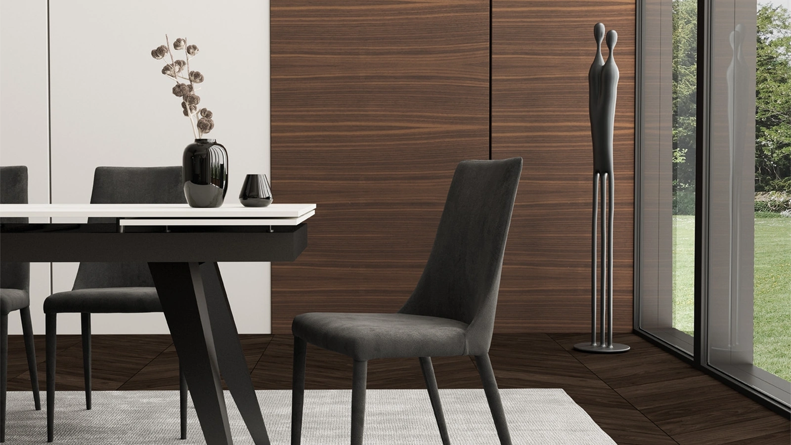 Sedia in velluto Ely di Easyline