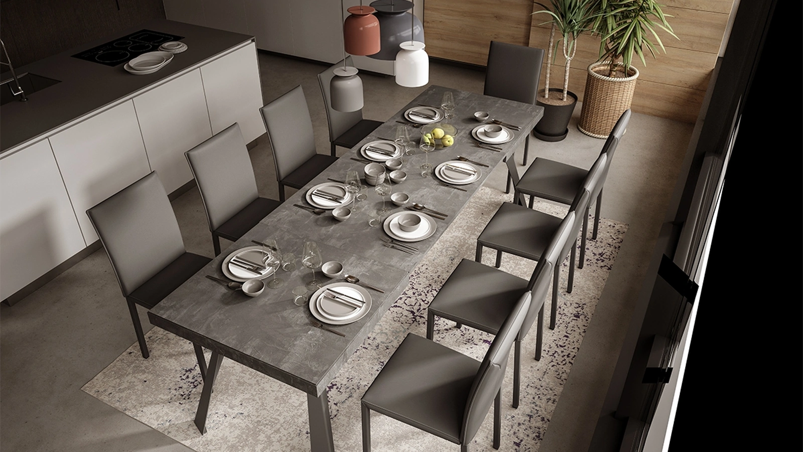 Sedia Felix completamente rivestita in ecopelle di Easyline