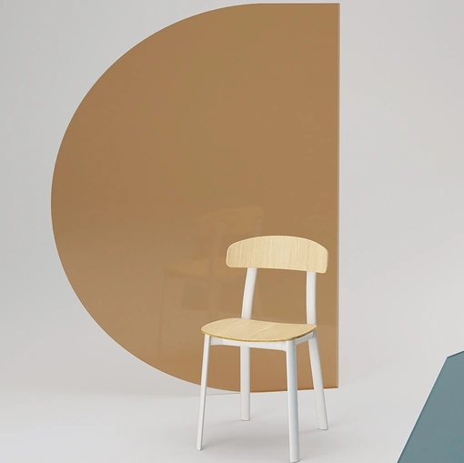 Sedia Feluca Wood in Frassino con telaio in acciaio di Infiniti