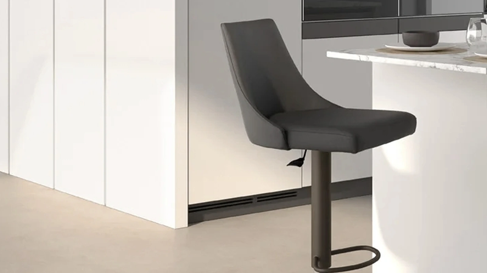 Sgabello in ecopelle Flick di Easyline