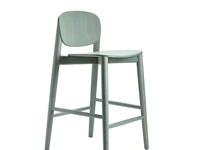 Sgabello Harmo Kitchen Stool in legno di Frassino verniciato Azzurro Grigio di Infiniti