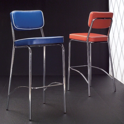 Sgabello Hollywood Stool 75 in ecopelle imbottita di La Seggiola