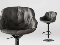 Sgabello in pelle Igloo di Calligaris