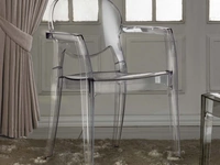 Sedia con braccioli Ink-B in policarbonato trasparente di La Seggiola