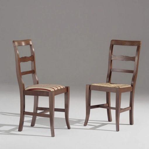 Sedia classica Iris in legno con seduta in tessuto imbottito o impagliata di Sedie Brianza