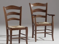 Sedia classica Ivrea in legno con e senza braccioli con seduta in paglia di Sedie Brianza