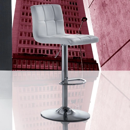 Sgabello Jazz in ecopelle bianca di La Seggiola