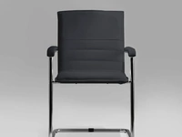 Sedia New Kubica in ecopelle con base in metallo cromato di La Seggiola