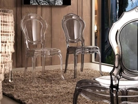 Sedia Regina in policarbonato trasparente e fumè di La Seggiola