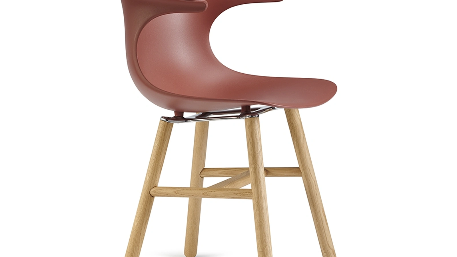 Sedia Loop Mono Retro con scocca in polipropilene e gambe in Rovere Naturale di Infiniti