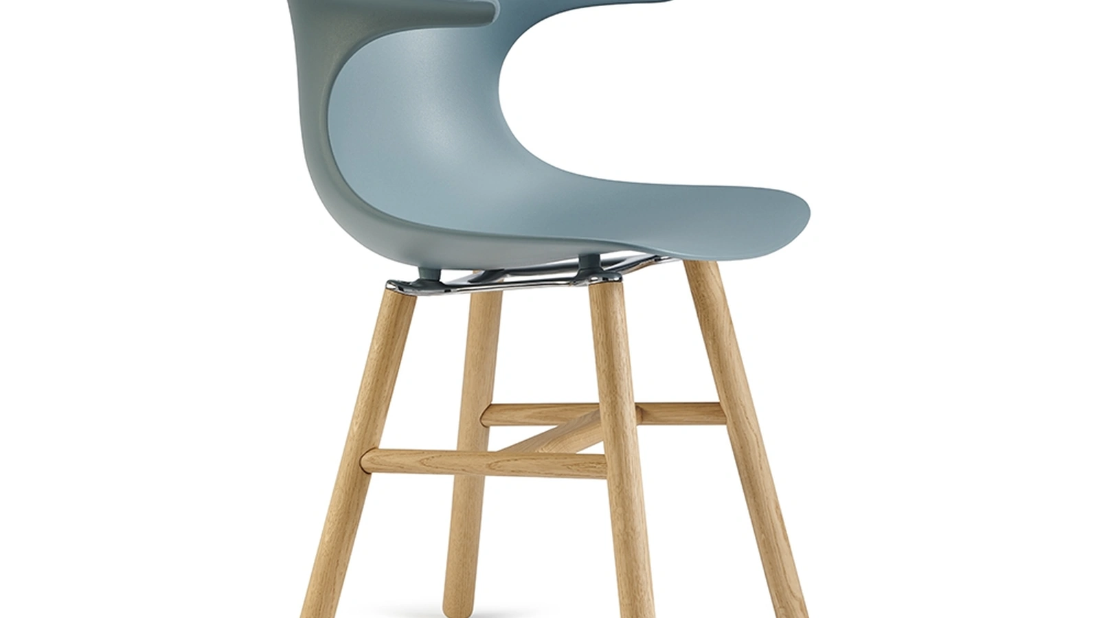 Sedia Loop Mono Retro con scocca in polipropilene e gambe in Rovere Naturale di Infiniti