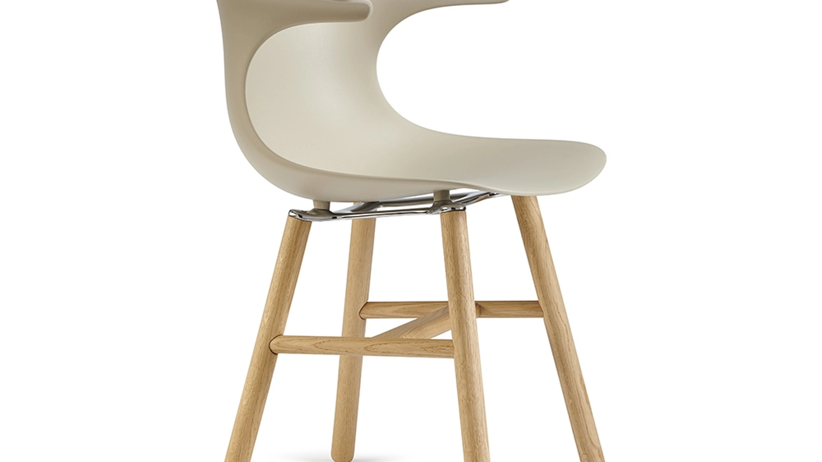 Sedia Loop Mono Retro con scocca in polipropilene e gambe in Rovere Naturale di Infiniti