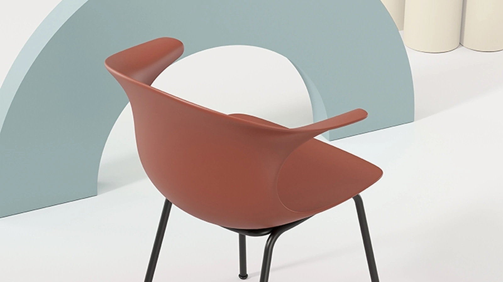 Sedia Loop Mono 4 Legs con scocca in polipropilene e base in acciaio di Infiniti